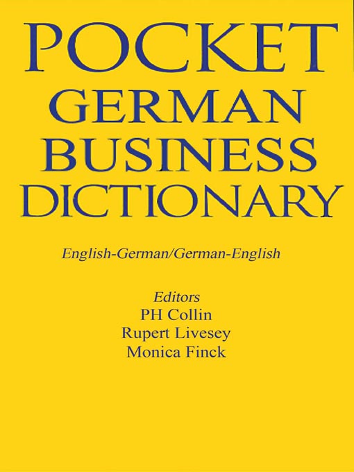 Title details for Pocket Business German Dictionary by A&C Black - Available